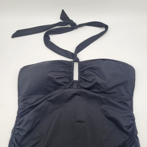 Lauren Ralph Lauren Womens SZ 10 Black One Piece Swimsuit Tie Back Halter - Picture 2 of 11